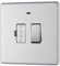BG Electrical Switched Fused Connection Unit with LED Power Indicator, Fused Spur Switch, Double Pole, Screwless Front Plate, Slim Profile, Premium Flatplate, Brushed Steel, 13A, FBS52