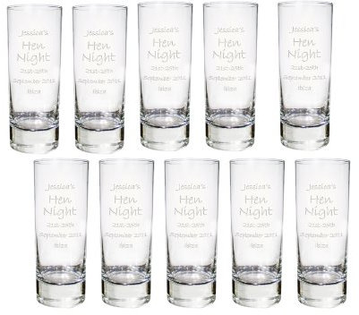 Personalised Pack of 10 Engraved Shot Glass