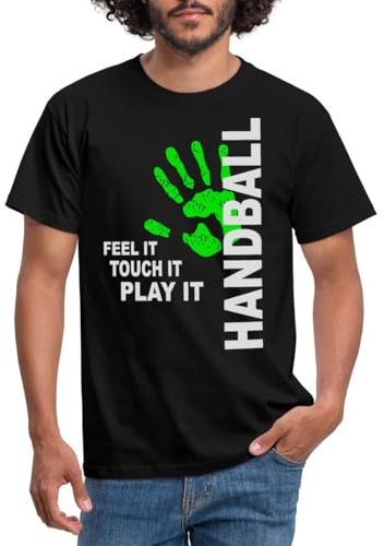 Spreadshirt Handball Feel It Touch It Play It Handballer Spruch Männer T-Shirt, XXL, Schwarz
