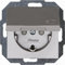 Kopp 940147089 Athenis Schutzkontaktsteckdose, 250 V, mit Deckel, Stahl