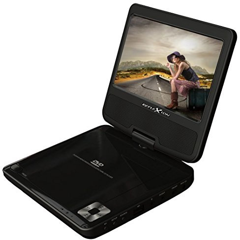 Reflexion DVD7002 Tragbarer DVD-Player (17, 8 cm (7 Zoll), Fernbedienung, LCD-Bildschirm 180 Grad, 12V Adapter, Kopfhörerausgang, Netzteil) Schwarz