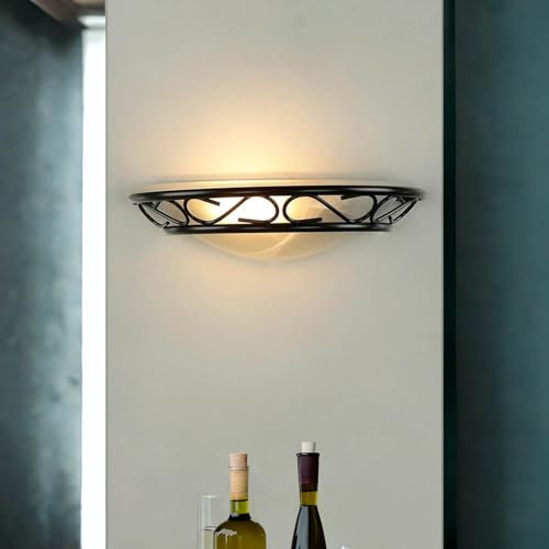 Licht-Erlebnisse Wandleuchte Innen, Wandlampe E14 Landhaus, Schwarz, Antik, Wandlampe Schlafzimmer, Wandleuchten für Innen, blendarm, Wandleuchte Rustikal