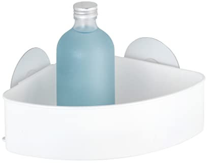 WENKO Static-Loc® Eckablage Osimo Weiß Befestigen ohne Bohren Weiß