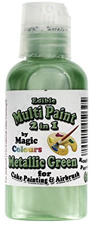 Magic Colours Metallic Edible Airbrush Food Colouring for Cake Decoration – Green (55ml)