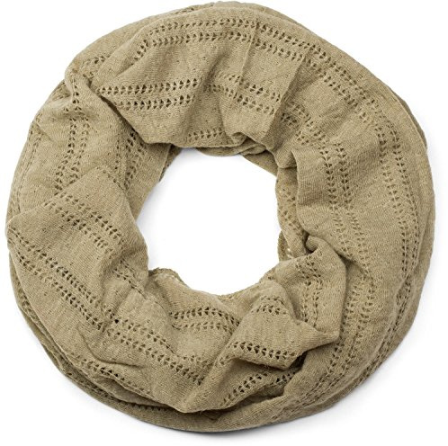 styleBREAKER Unisex Feinstrick Loop Schal Vintage Lochstrick | 81x38 cm Maß, kratzfreies leichtes Gewebe für die Übergangszeit, 2- oder 3-mal eng und flexibel um den Hals wickelbar.