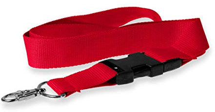 Kandinsky 25 Stück Oeko-Tex 25mm Schlüsselbänder Lanyards, Rot, 90cm mit Steckschnalle, geeignet für Messen, Events und Veranstaltungen in Kombination ideal für Ausweishüllen Skipass und Impfausweis