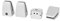 Aexit Ventana plana superficie ajustable vidrio estante Clip (model: B7358IV-3907CG) Silver Tone 4pcs