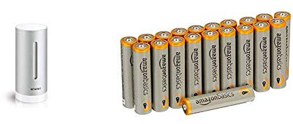 Module Additionnel pour Station Météo Netatmo & Amazon Basics Lot de 20 piles alcalines Type AAA 1,5 V 1340 mAh (design variable)