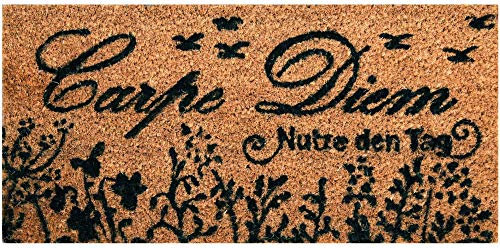 Bestgoodies braune Kokosfaser Fußmatte 25x50 cm (Carpe Diem), weitere Motive erhältlich