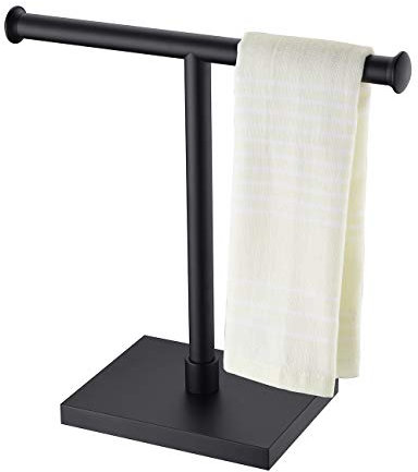 Miyili E02B Handbaumregal, SUS 304 Edelstahl, modernes T-Form, freistehend, für die Arbeitsplatte, Mattschwarz