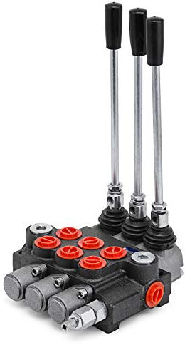 VEVOR Valve de Contrôle Directionnelle Hydraulique 11 gpm 3 Bobine, Soupape de Décharge Hydraulique Cylindre à Double Effet, Valve Directionnelle Hydraulique Plusieurs Moyens de Contrôle, Tracteurs