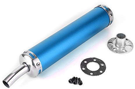 2 takt Auspuff Schalldämpfer Rohr für Motorräder, Auspuff Schalldämpfer aus Edelstahl rohr 20 mm (0,8 Zoll) Modifizierte Teile für 2 Takt Motorräder motorrad endschalldämpfer(Blau)