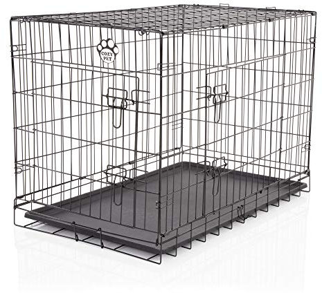 Cozy Pet Dog Cage 36 Black ABS Tray Folding Puppy Crate Cat Carrier Dog Crate DCP36B