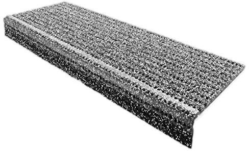 Floordirekt Sicherheits-Stufenmatten für Außenbereiche | Rutschhemmend bei Nässe und Glatteis | Witterungsbeständig & stark haftend | mit aufgestreutem PVC-Granulat (25 x 73 cm, Grau)