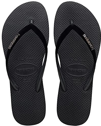Havaianas Slim Velvet Women Flip Flops | Color: Grey Metallic | Size: 1/2 UK