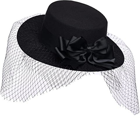 COSDREAMER Damen Spanischer Hut Spitzenhut Matador Hut Mexikanischer Sombrero Hut Schwarz (Schwarz)