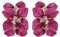 Navachi Orecchini Omega a forma di fiore placcati in oro 18 carati con cristalli smaltati, Cristallo Zinco