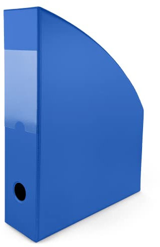 Netuno 1 x faltbarer Stehordner aus Kunststoff A4 Blau Rückenbreite 7cm Archiv-Stehsammler Archive Box Pappe Karton Dokumentensammler Aktenmagazinhalter Zeitschriftenhalter Kunststoff-Organizer