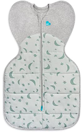 Love To Dream Pucksack, Baby Erstausstattung Neugeboren (3.6-6kg), ideal für kalte Raum Temperaturen (< 16°C), Arme hoch Position, zweiweg-Reißverschluss für einfaches Windelwechseln, Schlafsack Oliv