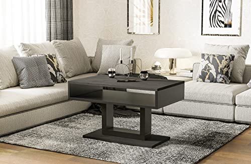 Endo-Moebel Couchtisch Tilo 100x60 cm 4-Fuß-Gestell Sofatisch Beistelltisch (Beton Dunkel)