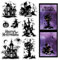 craspire Halloween-Stempel, Transparent, Geisterhaus, Kürbis, Spinne, Zauberin, Wiederverwendbar, Gummi, Transparent, Silikon, Stempelsiegel Für Karten, DIY, Scrapbooking, Tagebuch, Fotoalbum