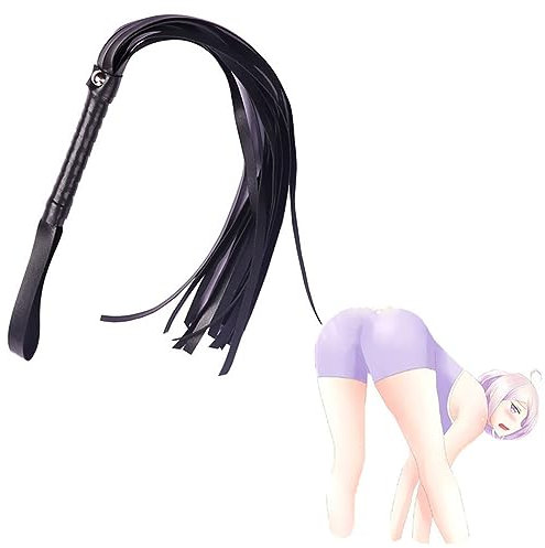 wcsaizpl Morbida Frusta per Coppia Strumenti da Gioco, Pelle, Nero