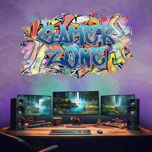 ANHUIB 3D Game Wandaufkleber,Wandtattoo Kinderzimmer Jungen,Gamer Zone Wandaufkleber,Gaming Wandbild für Schlafzimmer,Moderne Bunte Gaming Poster,Videospiel Wandstikcer für Jugendzimmer Deko Geschenk