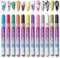 MAGIC ARMOR 12 Farben 3D Nagellack Stift Set, Nagelspitze Nail Art Pen Nagelkunststift DIY Linie Nagelkunst Graffiti, Nagelspitze Nail Art Beauty Schmücken Maniküre Werkzeuge Pinsel für DIY Nagelkunst