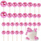 30St Disco Kugel Cupcake Topper, Mini Kuchen Topper Disco Discokugel Kuchen Topper mit Stäbchen für Dessert Zubehör Kuchendekorationen Discokugel Dekor Disco Partyzubehör (Rosa)