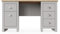 Timber Art Design UK Lisbon Grey Double Pedestal Study Desk, Laptop Computer Desk with 4 Drawers with Cupboard Modern Storage Organizer Unit for Bedroom Hallway Living Room Office 40D x 135W x 75H cm
