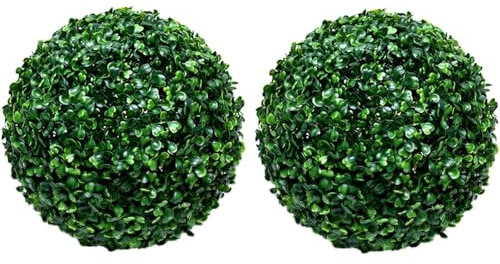 2 Artificial Topiary Ball,13/18/23/28cm Topiary Ball For Hanging,Faux Boxwood Topiary Ball,Realistic Buxus Grass Ball,Artificial Plant Topiary Ball,Greenery Ball,Home Balcony Garden Wedding Decor