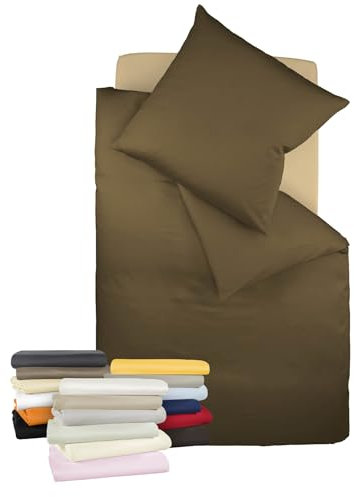 liebling Bettwäsche Interlock Jersey 135 x 200 cm, Farbe mokkabraun, Bettbezug aus 100% Baumwolle, edler Glanz, waschbar 60 Grad, Ökotex 100