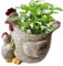 Huhn-Pflanztopf – Cartoon-Eltern-Kind-Huhn-Blumentopf, tragbarer Hühner-Übertopf | niedlicher Tier-Sukkulentententopf für den Innenbereich, Hühnerstatue, Bonsai-Pflanzenhalter für den Garten, 21 x 18