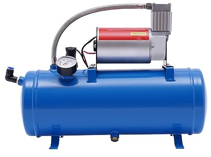 12V Auto Luftkompressor Druckluft Kompressor 100psi Mit 6L Tank Luftkompressor 4 et Lufthorn-Bausatz Train Luft Horn Kit Luft Kompressor Komplettsystem Für SUV Car Truck