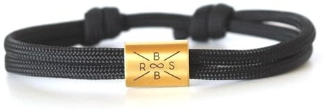 Segeltau Armband mit personalisierbarem Edelstahl Charm – Hochwertige Gravur von Initialen und Symbolen – Handgefertigtes Geschenk für Familie und Freunde