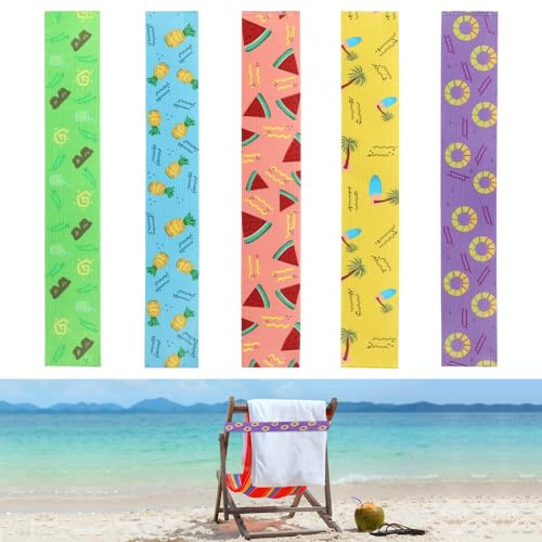 Weniubit Lot de 5 élastiques de Fixation pour chaises de Plage, de croisière et de Plage (40CM×5CM)