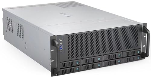 Rosewill 4U Server Chassis Case|Supports up to 4 GPUs|8 Hot-Swap 3.5/2.5 SATA/SAS up to 12Gbps|E-ATX Compatible|3x 12038 Hot-Swap Fans,2 Rear 8038 Fans|USB 3.2 Type-C|With Rail Kit-RSV-AI01