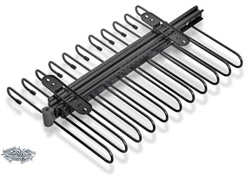 Emuca - Porte-Pantalons extractible, 11 tiges, Guides d'extraction Totale, Acier, Titane