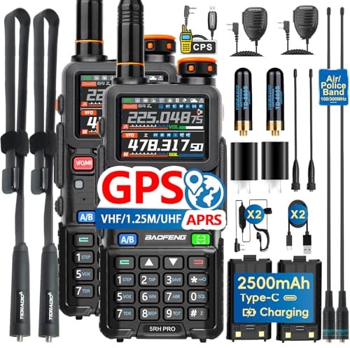 BAOFENG 5RH PRO 10W GPS Ham Radio Handheld with Foldable CS Tactical SMA Female