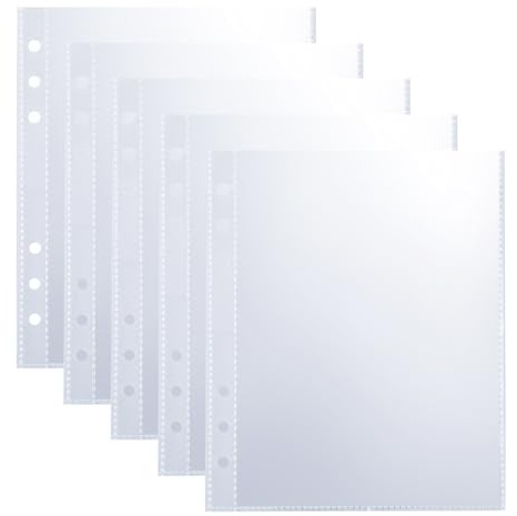 50 Pack 100 Pockets A5 Binder Inserts 5x7 in 6 Ring
