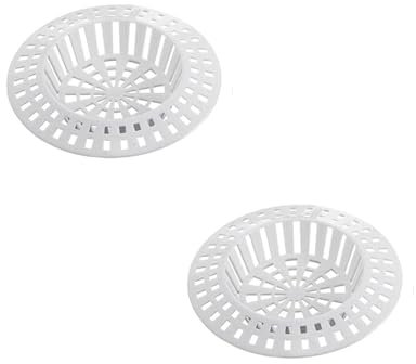 2 Pcs Plastic Sink Strainer Large 70mm White Plastic Replacement Kitchen Sink Strainer Waste Plugs Drain Filter Hair Stopper for Kitchen Bathroom Bathtub Shower