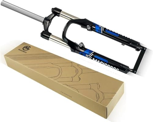 DECAKE Fourche à Suspension pour VTT 26 Pouces, débattement de 100 mm, Tube Droit, Fourche Avant à dégagement Rapide, Frein à Disque V-Brake 9 x 100 mm