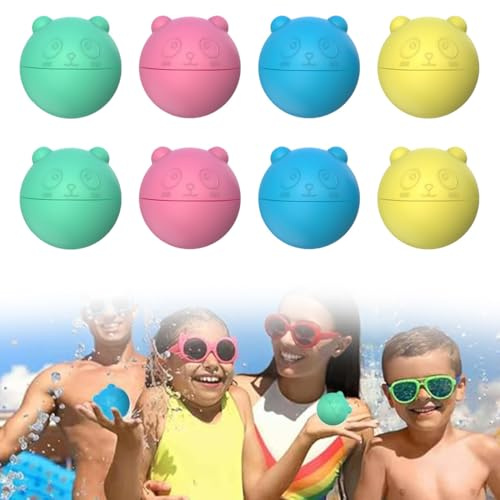 Pallanuoto D'acqua Riutilizzabili, 8 Pezzi Bombe D'acqua a Riempimento Rapido, Ideali Per l'estate, Piscina, Spiaggia, Giardino, Attività All'aperto e Feste