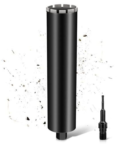 Couronne de forage diamantée L460 mm - Foret 1 ¼ UNC - Diamètre 108 mm avec turbo - Avec SDS Plus - 2200 tr/min pour carotteuses - Couronne de forage humide - Couronne de forage à sec - Pour béton