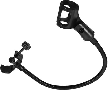 Schwanenhals Mikrofonständer 1 Satz für Tischmikrofone, Schwarz | Flexible Rohrkonstruktion, Stabile Klemme und Schwerer Fuß, Klappbar für Desktop Aufnahmen und Meetings