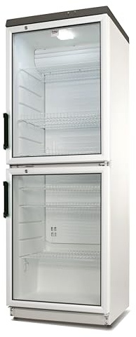 Beko Professional Glaskühlschrank, ADN 230/2 BP, 320 Liter, 60x60x173 cm, Weiß, 2 Türen, Automatische Abtauung