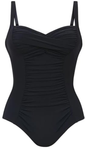 dolcecasabiancheria Anita Comfort Michelle Costume Mare Intero Donna Modellante, Effetto Pancia Piatta Snellente, Coppe Soft Senza Ferretto, Nero, EU 95 D - IT 7 D