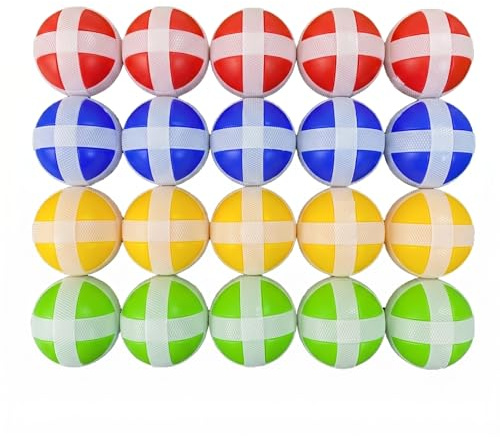 20 Stück Klettball Ersatzbälle für Dartscheibe, Bunte Klettbälle Set für Klettballspiel & Wurfspiel, Zubehör für Kinder Dartscheiben Indoor & Outdoor, 4 Farben (Blau, Rot, Grün, Gelb)
