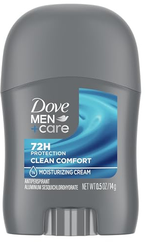 DOVE MEN + CARE Antiperspirant Deodorant Stick Clean Comfort 72-Hour Sweat & Odor Protection Antiperspirant for Men With 1/4 Moisturizing Cream 0.5 oz