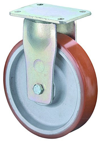 BS Rollen RR110.C10.250 Schwerlastrolle, Bockrolle, Ø 250 mm, Anschraubplatte, Polyurethanrad, Radkörper Guss